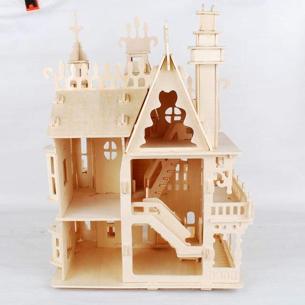 Imagem de Kit DIY 3D Puzzle Wooden Dream Dollhouse NWFashion 28x21x40cm