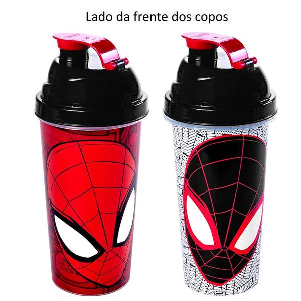 Imagem de Kit do Homem Aranha Infantil com Skakeira 580ml e Caneca 500ml Plasútil Original