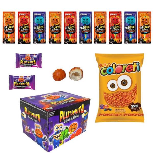 Kit Doces de Halloween 3 Tipos de Doces Clássicos p/ Festa - Arcor, Danilla, Jazam Imagem de Kit Doces de Halloween 3 Tipos de Doces Clássicos p/ Festa