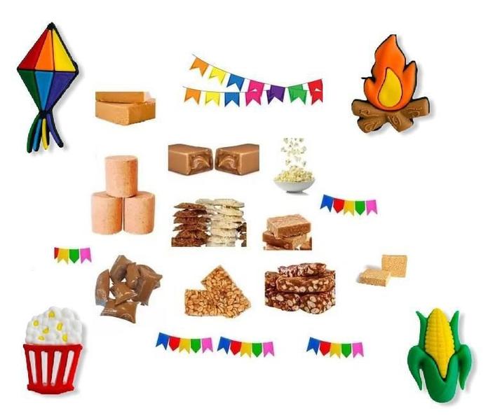 Imagem de Kit Doces Festa Junina São João 50 Pessoas + Bandeirinhas