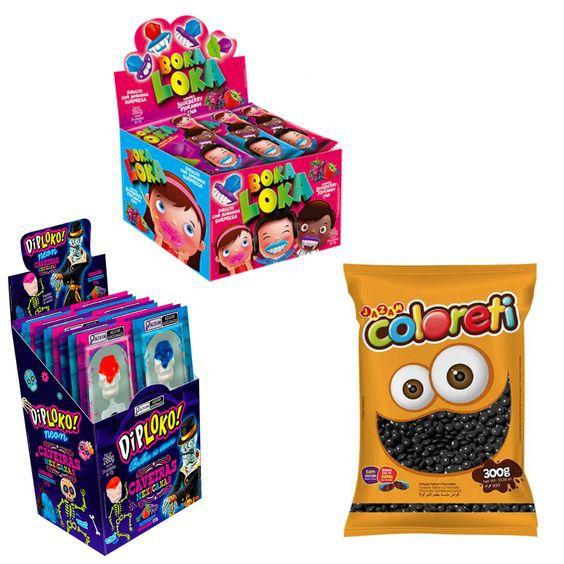 Kit Doces ou Travessuras Coloreti Preto Pirulitos Diferentes - Danilla foods, Jazam Imagem de Kit Doces ou Travessuras Coloreti Preto Pirulitos Diferentes