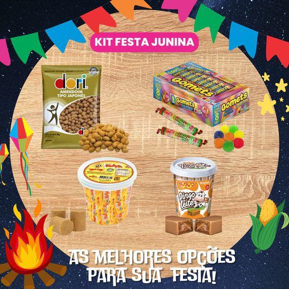 Imagem de Kit Doces, Paçoca E Amendoim Comidas De Festa Junina Arraiá