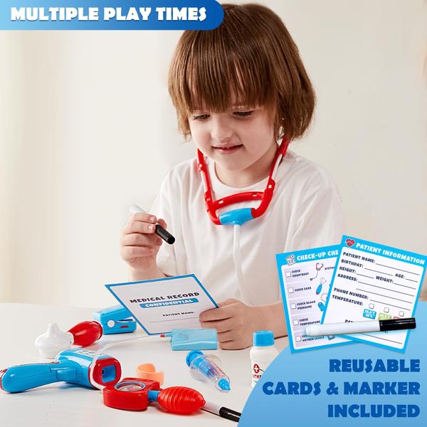 Imagem de Kit Doctor Play-Act Play-Act para crianças com bolsa de 16 peças para mais de 3 anos