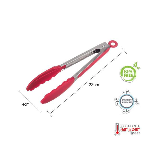 Imagem de Kit Dois Pegadores com Ponta de Silicone Vermelho 23cm