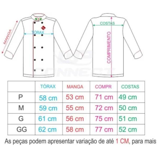 Imagem de Kit Dólmã Chef de Cozinha Chapéu e Avental de Cintura