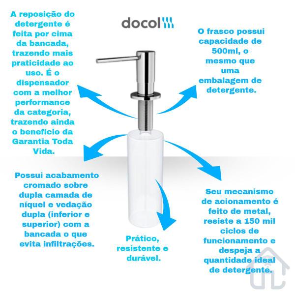 Imagem de Kit Dosador/Dispenser Docol + Porta Esponja Tramontina