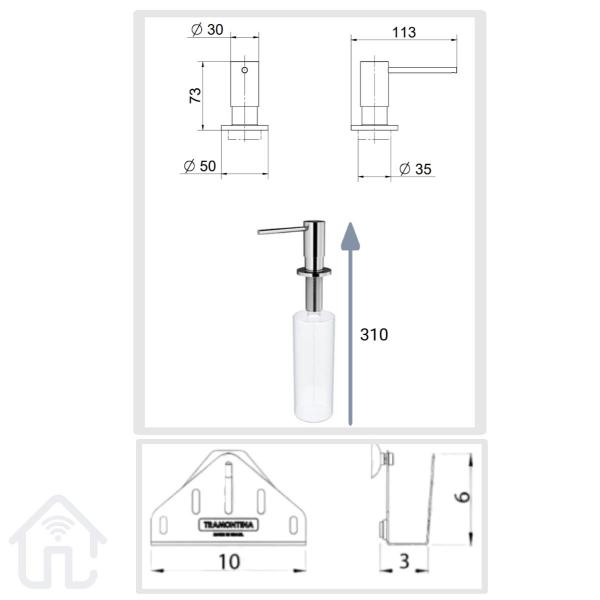 Imagem de Kit Dosador/Dispenser Docol + Porta Esponja Tramontina