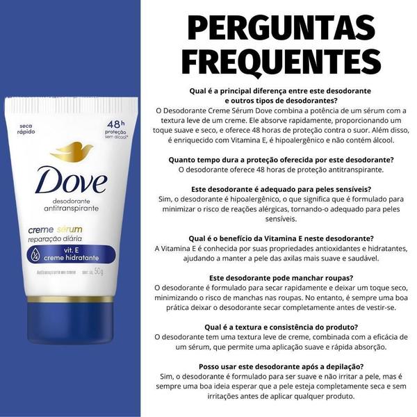 Imagem de Kit Dove Creme Sérum: 3 Desodorantes Reparação Diária