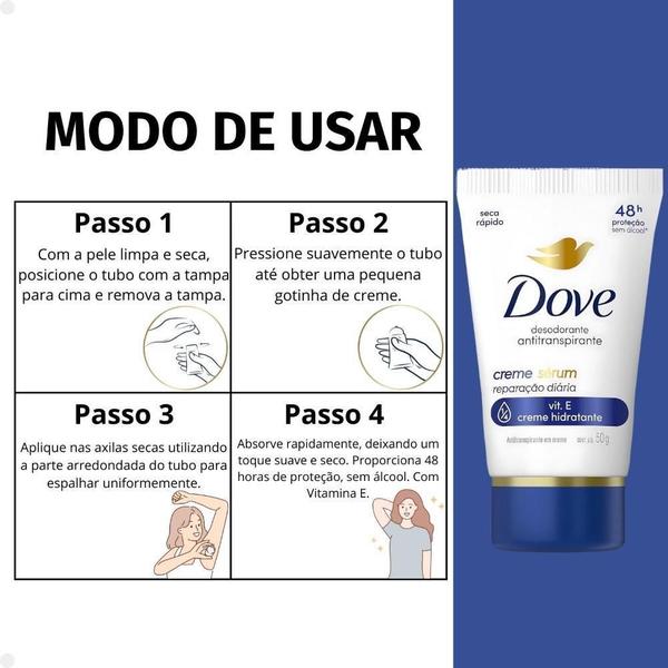 Imagem de Kit Dove Creme Sérum: 3 Desodorantes Reparação Diária