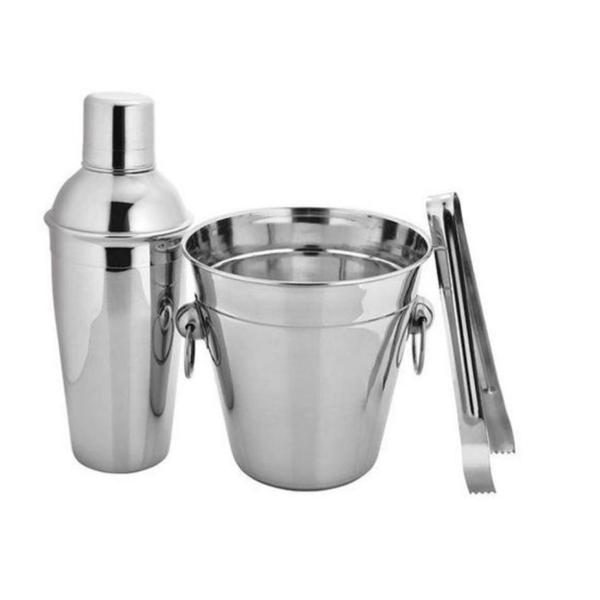 Imagem de Kit Drink Bar Man Profissional Aço Inox Coqueteleira Dosador