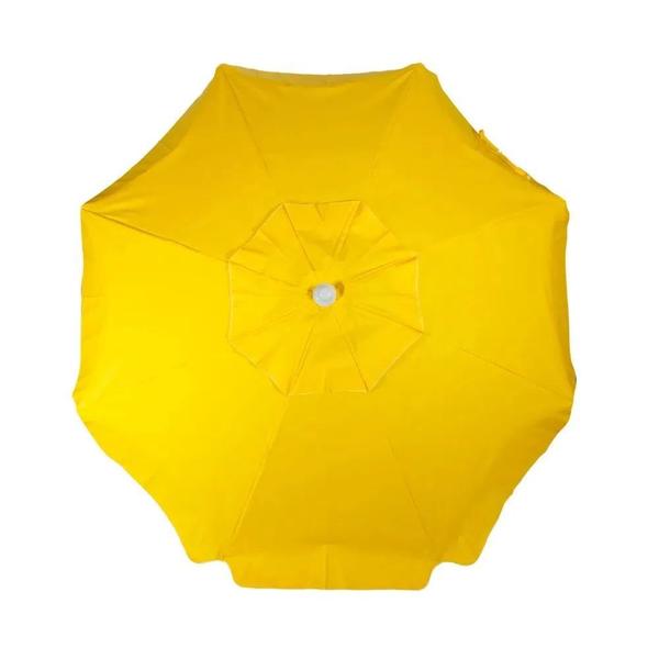 Imagem de Kit Duas Cadeiras de Praia Sunny Dobravel + Guarda-sol 1,60m Amarelo  Bel 