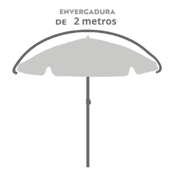 Imagem de Kit Duas Cadeiras de Praia Sunny Dobravel + Guarda Sol 2 M Branco  Bel 