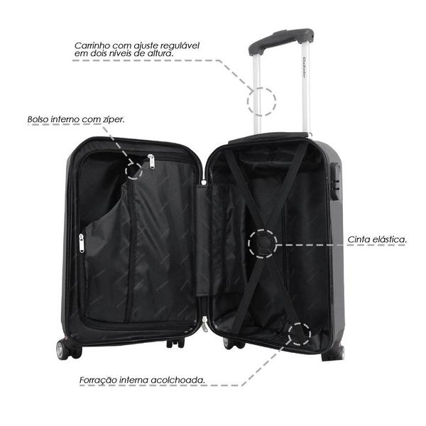 Kit Duas Malas De Bordo Rígidas 360º - Gladiador A6A7 - Preto e Rosé Imagem de Kit Duas Malas De Bordo Rígidas 360º - Gladiador A6A7 - Preto e Rosé