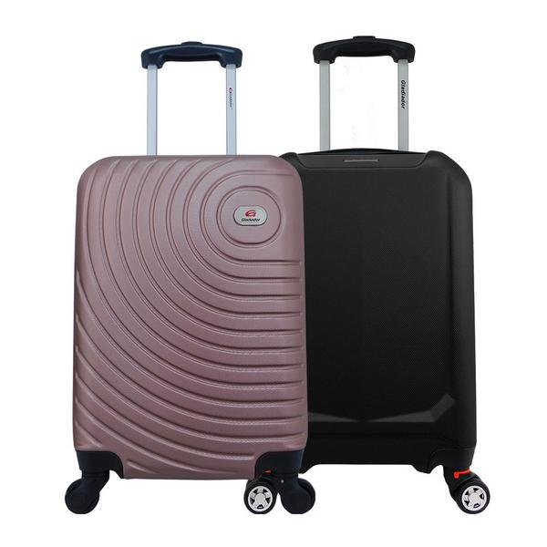 Kit Duas Malas De Bordo Rígidas 360º - Gladiador A6A7 - Preto e Rosé Imagem de Kit Duas Malas De Bordo Rígidas 360º - Gladiador A6A7 - Preto e Rosé