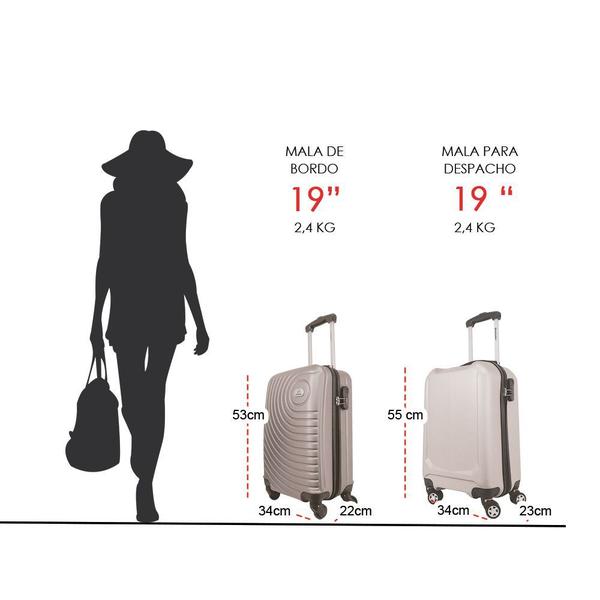 Kit Duas Malas De Bordo Rígidas 360º - Gladiador A6A7 - Preto e Rosé Imagem de Kit Duas Malas De Bordo Rígidas 360º - Gladiador A6A7 - Preto e Rosé