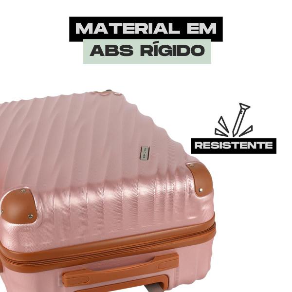 Imagem de Kit Duas Malas de Viagem Luxcel Em ABS Resistente e Luxuoso / Rodas 360 silenciosas, Expansiva, Cadeado integrado / Pequena e Média 23kg