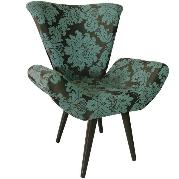 Imagem de Kit Duas Poltronas Decorativa Elegance 104 Verde com Marrom