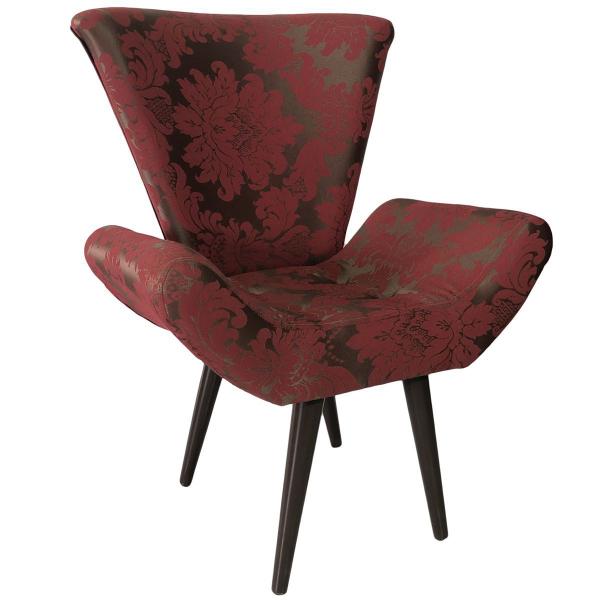 Imagem de Kit Duas Poltronas Decorativa Elegance 215 Marsala com Marrom