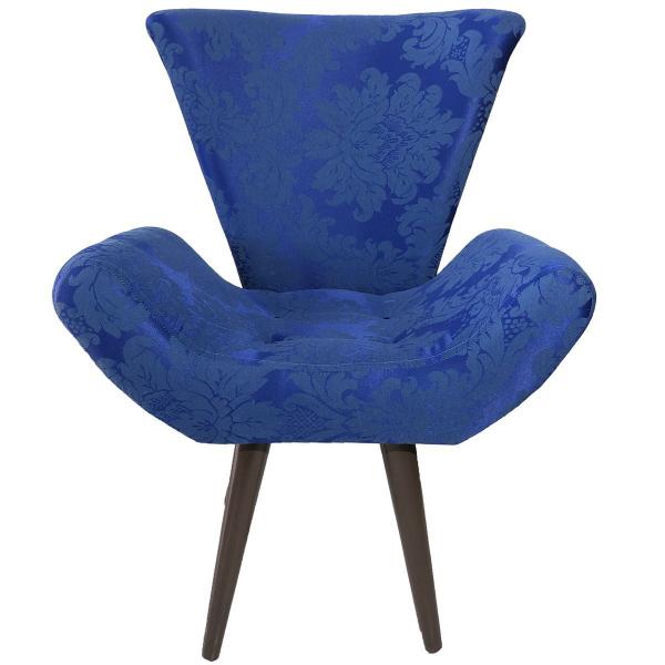 Imagem de Kit Duas Poltronas Decorativa Elegance 65 Azul Royal Medalhão