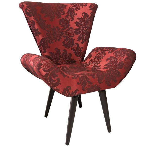 Imagem de Kit Duas Poltronas Decorativa Elegance 97 Vermelho com Preto