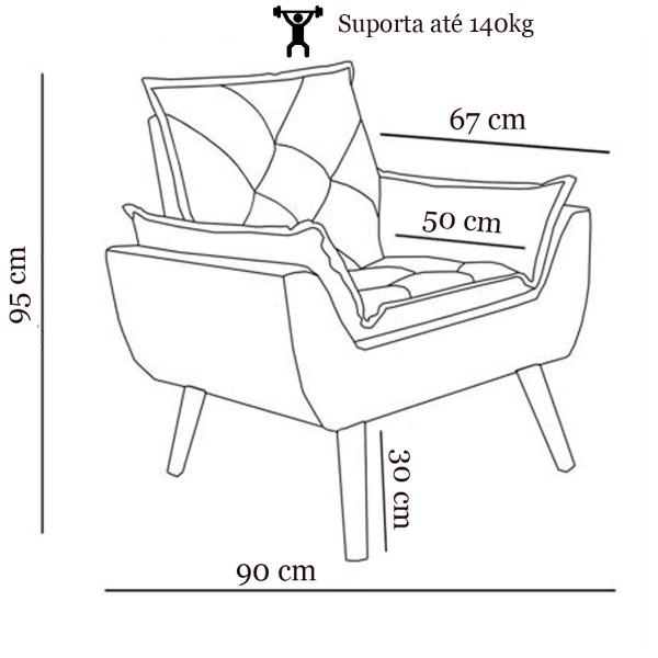 Imagem de Kit Duas Poltronas Opala Robust Sued Vermelho 