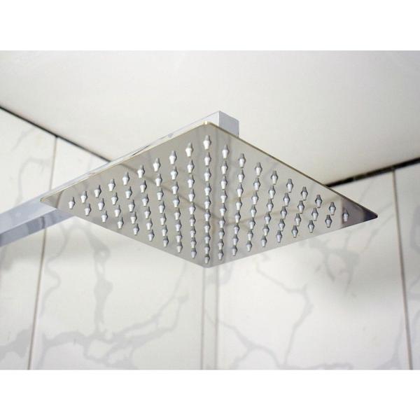 Imagem de Kit Ducha Chuveiro Slim Inox 304 20x20 + Braço 40cm Es125