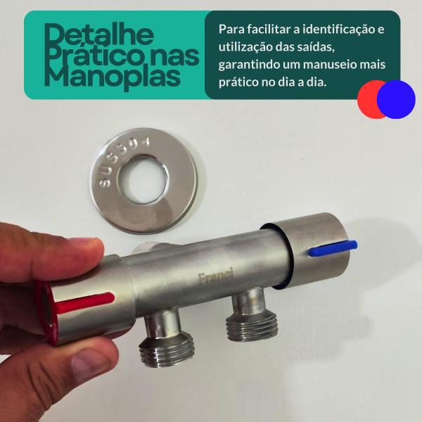 Imagem de Kit Ducha Higiênica Com Registro Duas Saídas De 1/2mm 