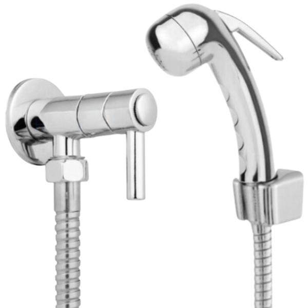 Kit Ducha Higiênica Engate Flexível Aço Inox 1,50m + Gatilho Master + Registro + Suporte De Parede - fluida Imagem de Kit Ducha Higiênica Engate Flexível Aço Inox 1,50m + Gatilho Master + Registro + Suporte De Parede