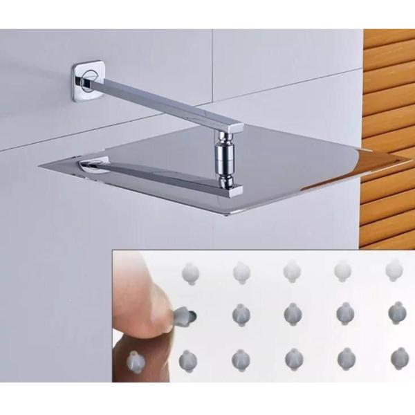 Imagem de Kit Ducha Slim Quadrada 20x20cm Cromada Inox  2 Acabamento