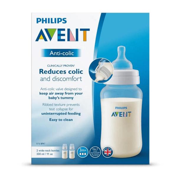 Imagem de Kit Duplo Mamadeira Classica Anti Colica Philips Avent 330ml