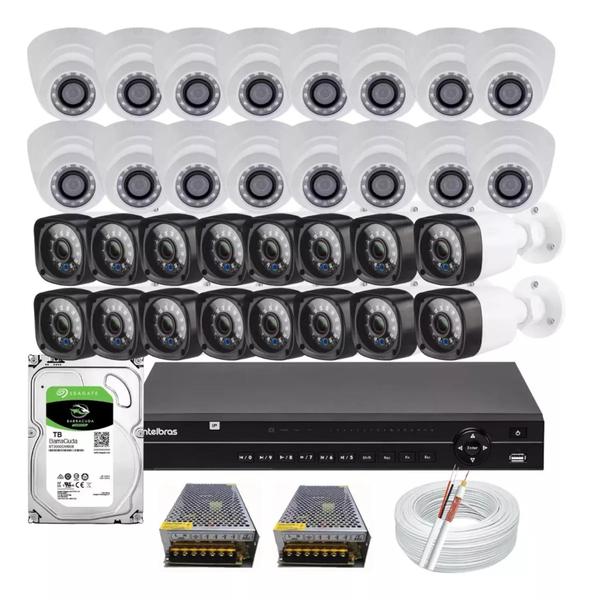 Imagem de Kit Dvr Intelbras 32 Canais 32 Câmeras Full Hd 1080p 2tb