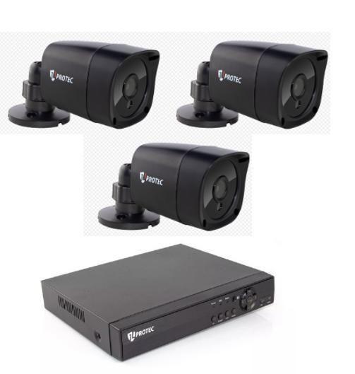 Imagem de Kit DVR JL6004 com 3 câmeras bullet 9020 uso externo