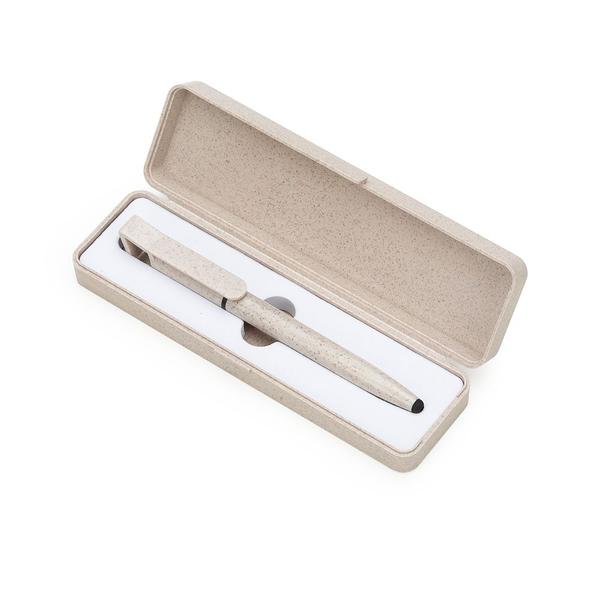 Kit Ecológico Caneta e Estojo de fibra de bambu - suporte de celular e limpa tela - GPJ Comércio Imagem de Kit Ecológico Caneta e Estojo de fibra de bambu - suporte de celular e limpa tela