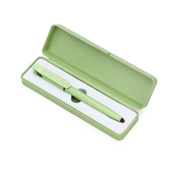 Kit Ecológico Caneta e Estojo de fibra de bambu - suporte de celular e limpa tela - GPJ Comércio Imagem de Kit Ecológico Caneta e Estojo de fibra de bambu - suporte de celular e limpa tela