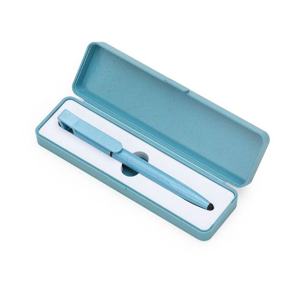 Kit Ecológico Caneta e Estojo de fibra de bambu - suporte de celular e limpa tela - GPJ Comércio Imagem de Kit Ecológico Caneta e Estojo de fibra de bambu - suporte de celular e limpa tela