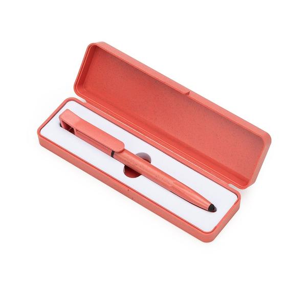 Kit Ecológico Caneta e Estojo de fibra de bambu - suporte de celular e limpa tela - GPJ Comércio Imagem de Kit Ecológico Caneta e Estojo de fibra de bambu - suporte de celular e limpa tela