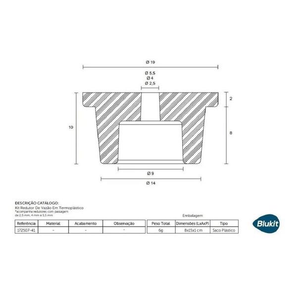 Imagem de Kit economizador de agua com 3 redutor de vazão com furo