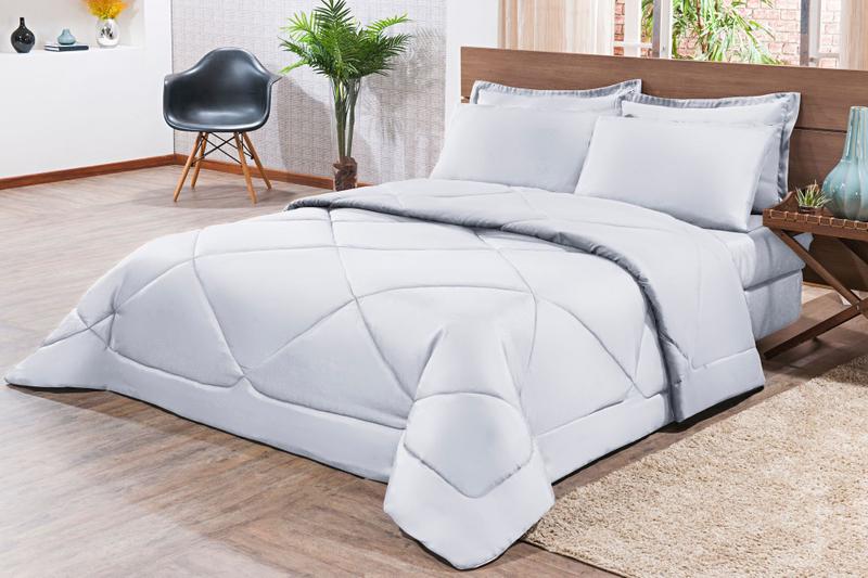 Kit Edredom Casal Queen Size 3 Peças Pérola - DAVY ENXOVAIS