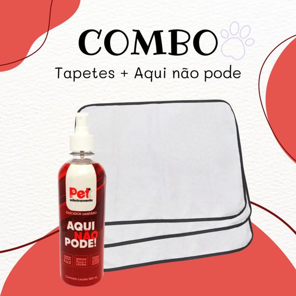 Kit Educador Sanitário Pet AQUI NÃO PODE 500ml + 6 Tapetes Higiênicos Pet 70x50 - Dog Pet Imagem de Kit Educador Sanitário Pet AQUI NÃO PODE 500ml + 6 Tapetes Higiênicos Pet 70x50
