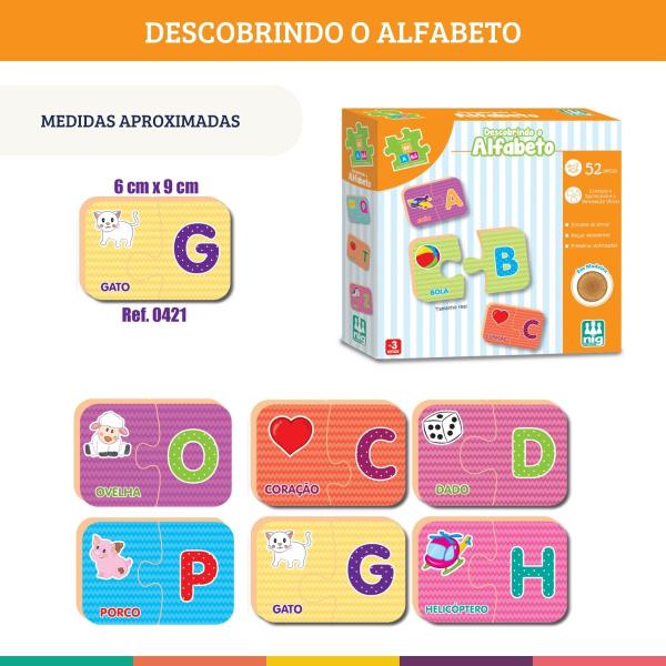 Imagem de Kit Educativo 2 Jogos Em Madeira Alfabeto Números Nig Brinquedo