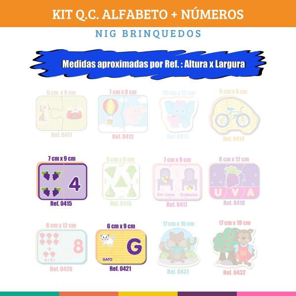 Imagem de Kit Educativo 2 Jogos Em Madeira Alfabeto Números Nig Brinquedo
