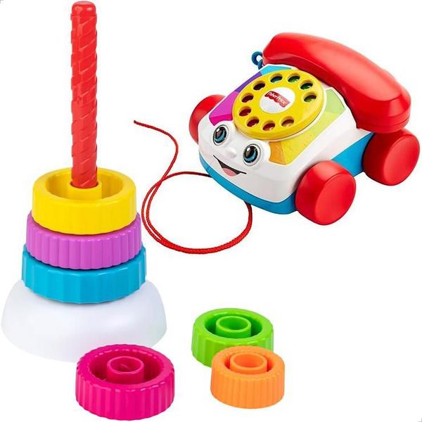 Imagem de Kit Educativo Bebê Gira Gira Telefone Infantil Fisher Price