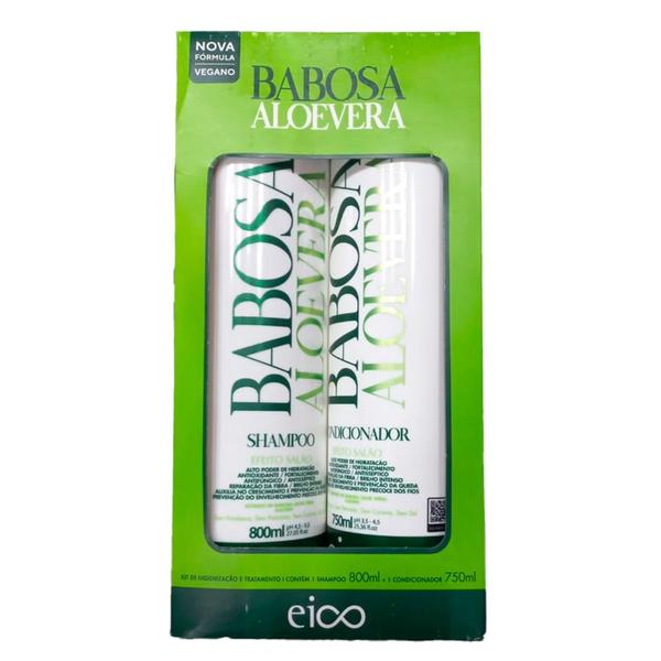 Imagem de Kit Eico Babosa Aloevera Shampoo 800ml + Condicionador 750ml