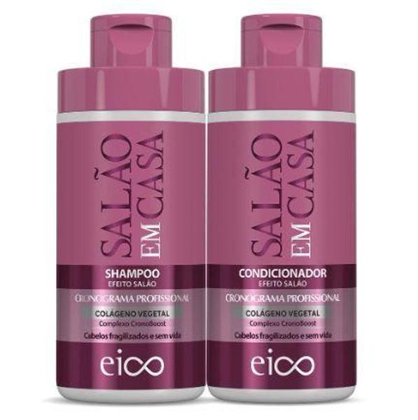 Imagem de Kit Eico Salão em Casa Colágeno Vegetal Shampoo 450ml + Condicionador 400ml