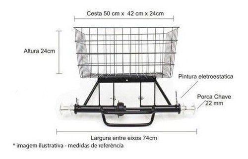 Imagem de kit Eixo Traseiro Bicicleta Triciclo Adaptação Com Marchas