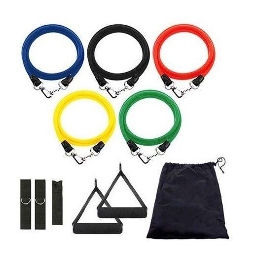 Imagem de Kit Elastico Exercicio 11 Peças + Mini Band Forte E Super Forte