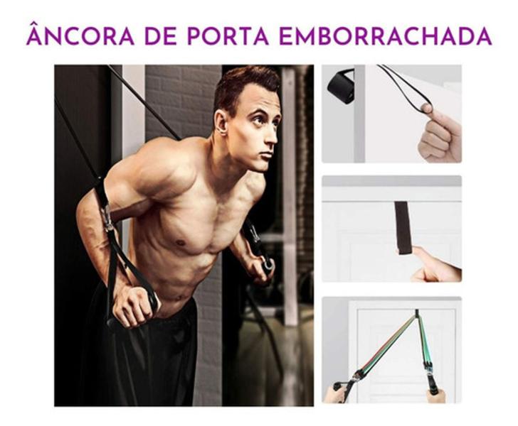 Kit Elástico Extensor 11 Peças Exercício Funcional Tubing 2021 - SLU FITNESS Imagem de Kit Elástico Extensor 11 Peças Exercício Funcional Tubing 2021