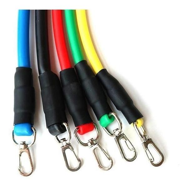 Kit Elástico Extensor 11 Peças Funcional Musculação Fitn - Bfx Importadora Imagem de Kit Elástico Extensor 11 Peças Funcional Musculação Fitn