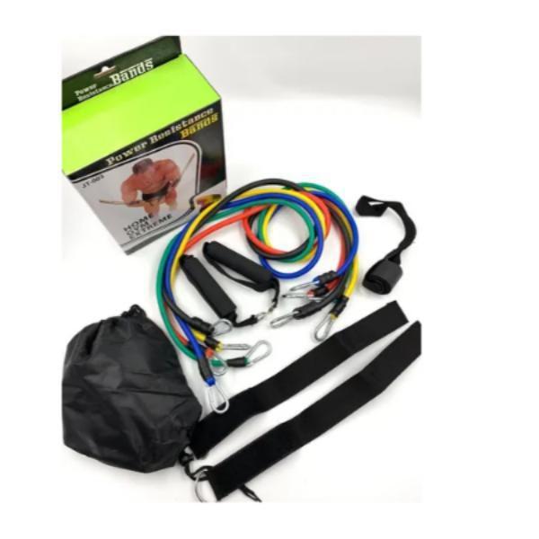 Kit Elástico Extensores 11 Peças Exercícios Musculação Yoga - Sgs Imagem de Kit Elástico Extensores 11 Peças Exercícios Musculação Yoga