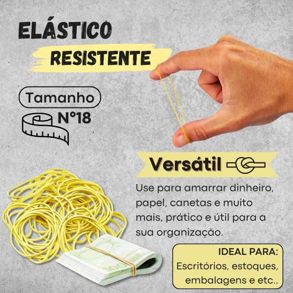 Imagem de Kit Elástico Para Dinheiro Embalagem Escritório Amarelo Bege - Escolha Seu Kit